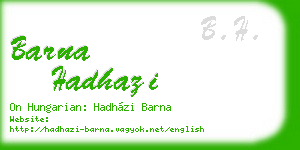 barna hadhazi business card
